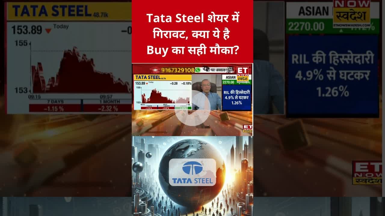 TATA Steel में गिरावट, Long Term के लिए Hold करें या Exit में समझदारी? #shorts #tatasteel #swadesh