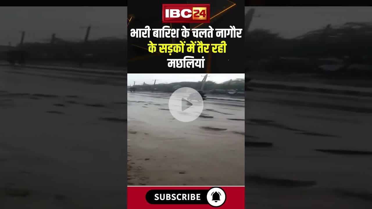 भारी बारिश के चलते नागौर के सड़कों में तैर रही मछलियां। #shorts #nagaur #mpnagar #heavyrain