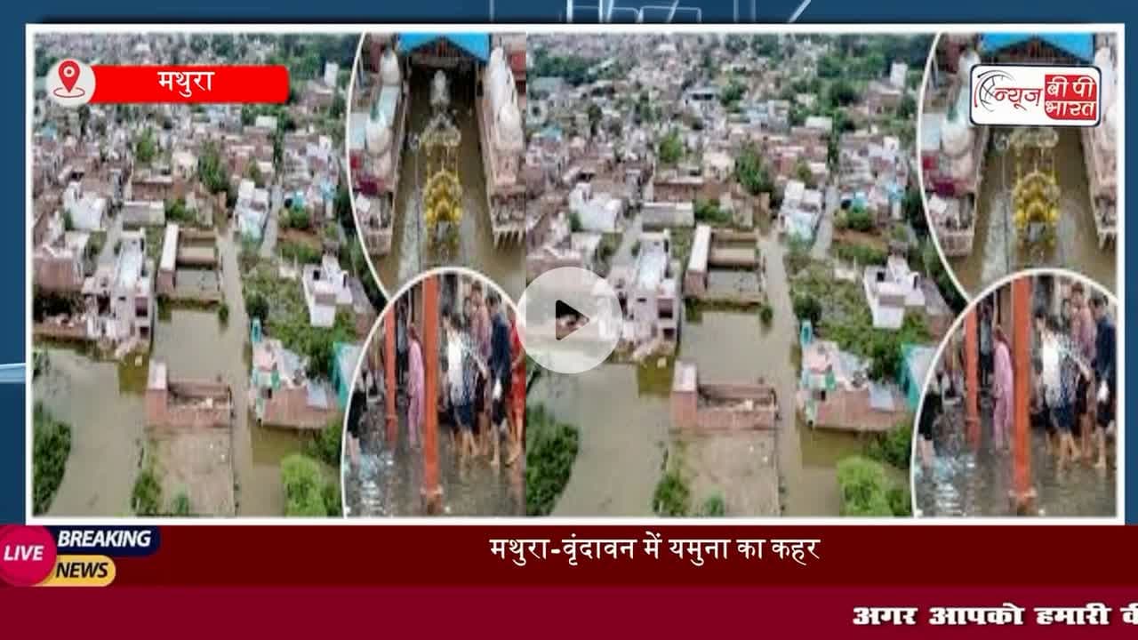 मथुरा-वृंदावन में यमुना का विकराल रूप: बांके बिहारी मंदिर मार्ग हुआ जलमग्न, अयोध्या नगर में मकान हुआ धराशाई
#मथुरा #वृंदावन #यमुना