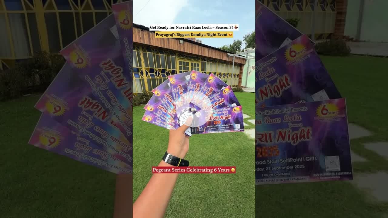 Prayagraj’s Grandest Dandiya Night passes starts at ₹347🤯💃 #ytshorts #prayagraj #dandiyanight ya