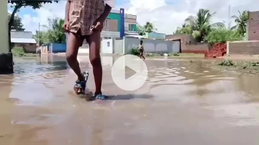 ராஜசிங்கமங்கலம்: திருப்பாலைக்குடியில் கடல் போல் தேங்கிய மழை நீர்