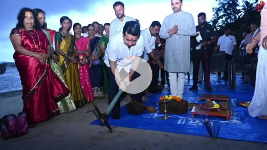 वेंगुर्ला: बंदरे विकास मंत्री नितेश राणे यांच्याहस्ते वेंगुर्लेमधील रेडी येथील यशवंतगड धूपप्रतिबंधक बंधारा या कामाचा भूमिपूजन सोहळा