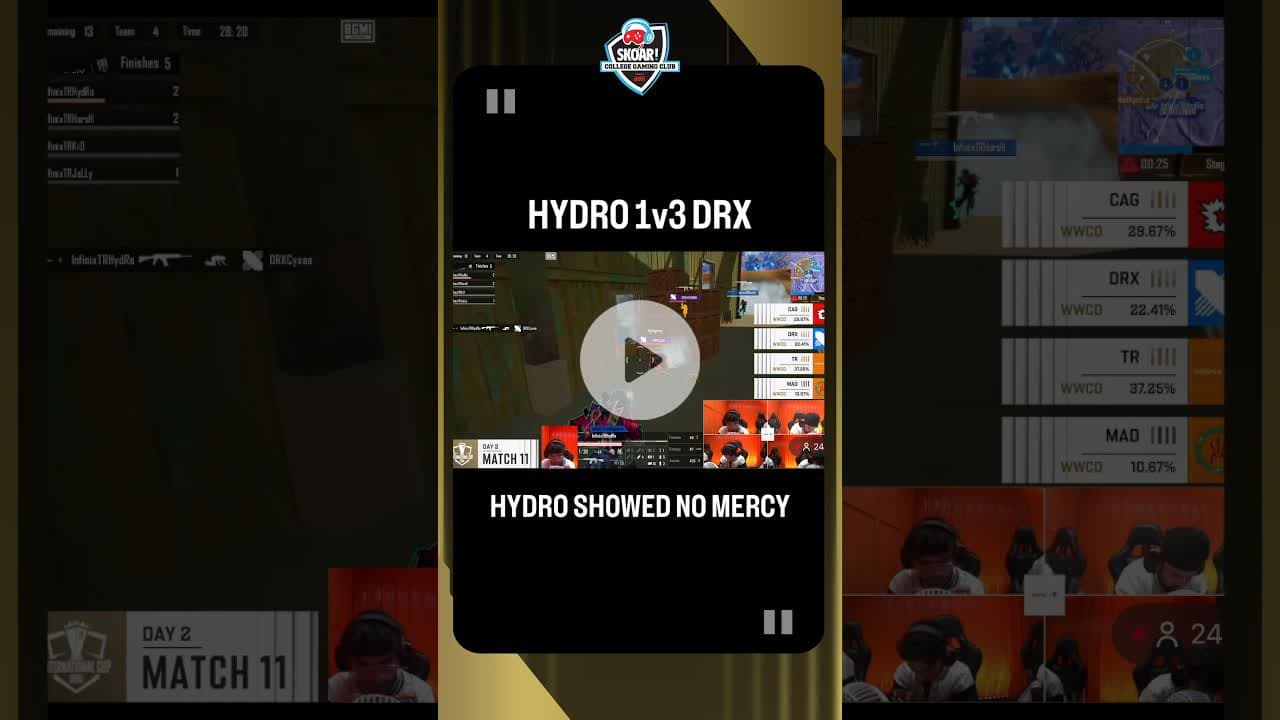 Hydro Showed No Mercy 😤#BMIC2025 #Hydro #DRX #BGMI #BMICHighlights #BMICDay2 #EsportsIndia