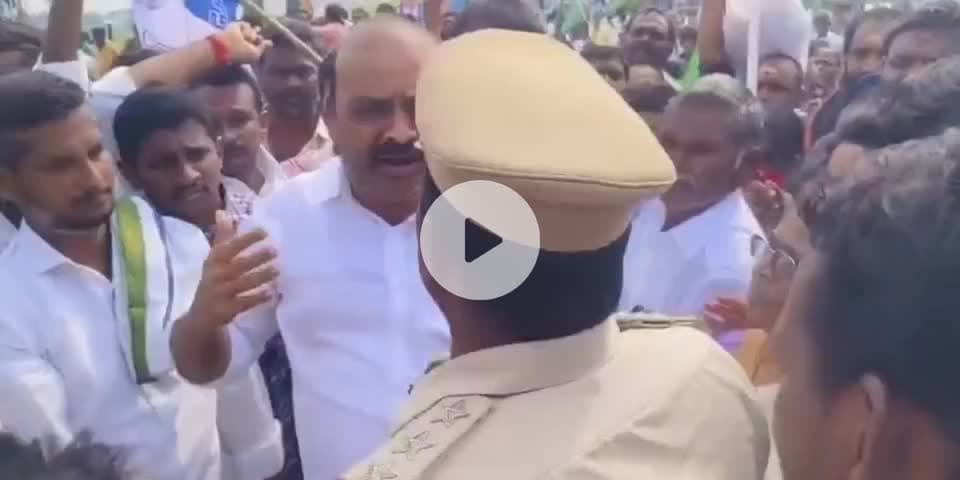 అవనిగడ్డ: పామర్రులో మాజీ ఎమ్మెల్యే, పోలీసులకు మధ్య వాగ్వాదం