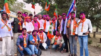 कुशेश्वर स्थान: विधानसभा चुनाव में भाजपा की जीत पर धूमधाम से विजय जुलूस