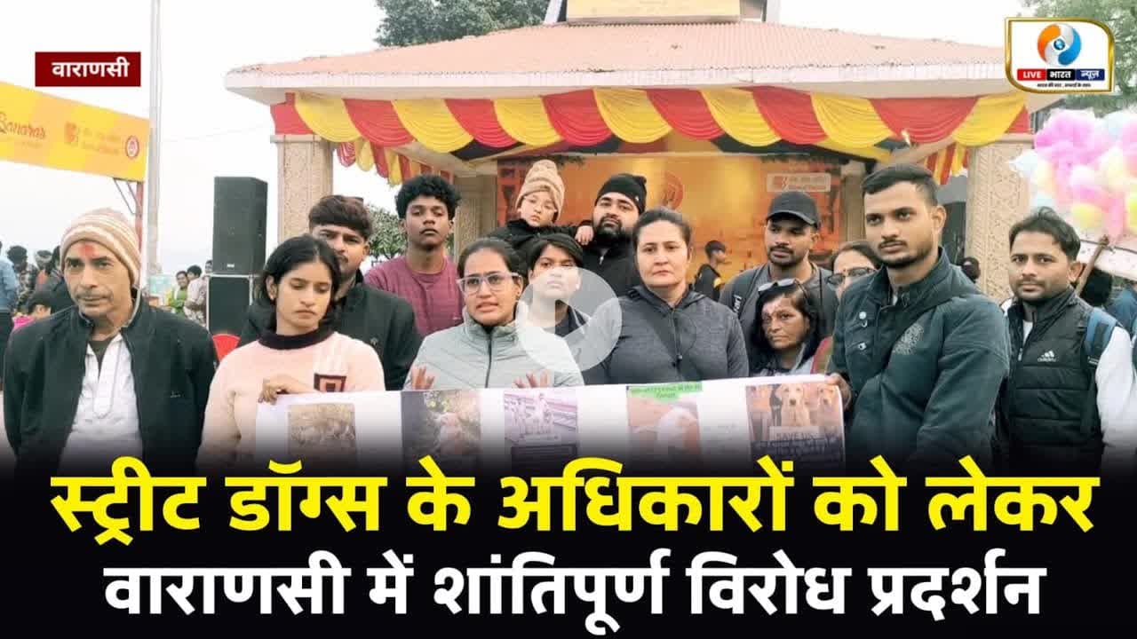 स्ट्रीट डॉग्स के अधिकारों को लेकर वाराणसी में लगातार तीसरा शांतिपूर्ण विरोध प्रदर्शन। #streetdog