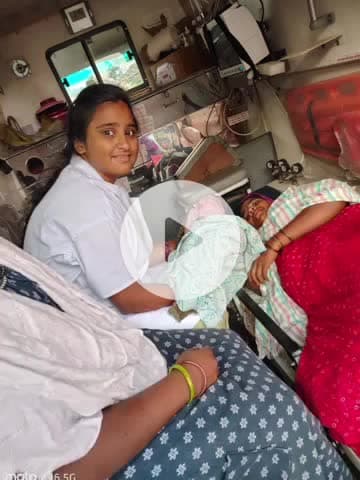 చివ్వెంల: కోమటికుంటకు చెందిన గర్భిణి అంబులెన్స్ లో పండంటి ప్రసవం