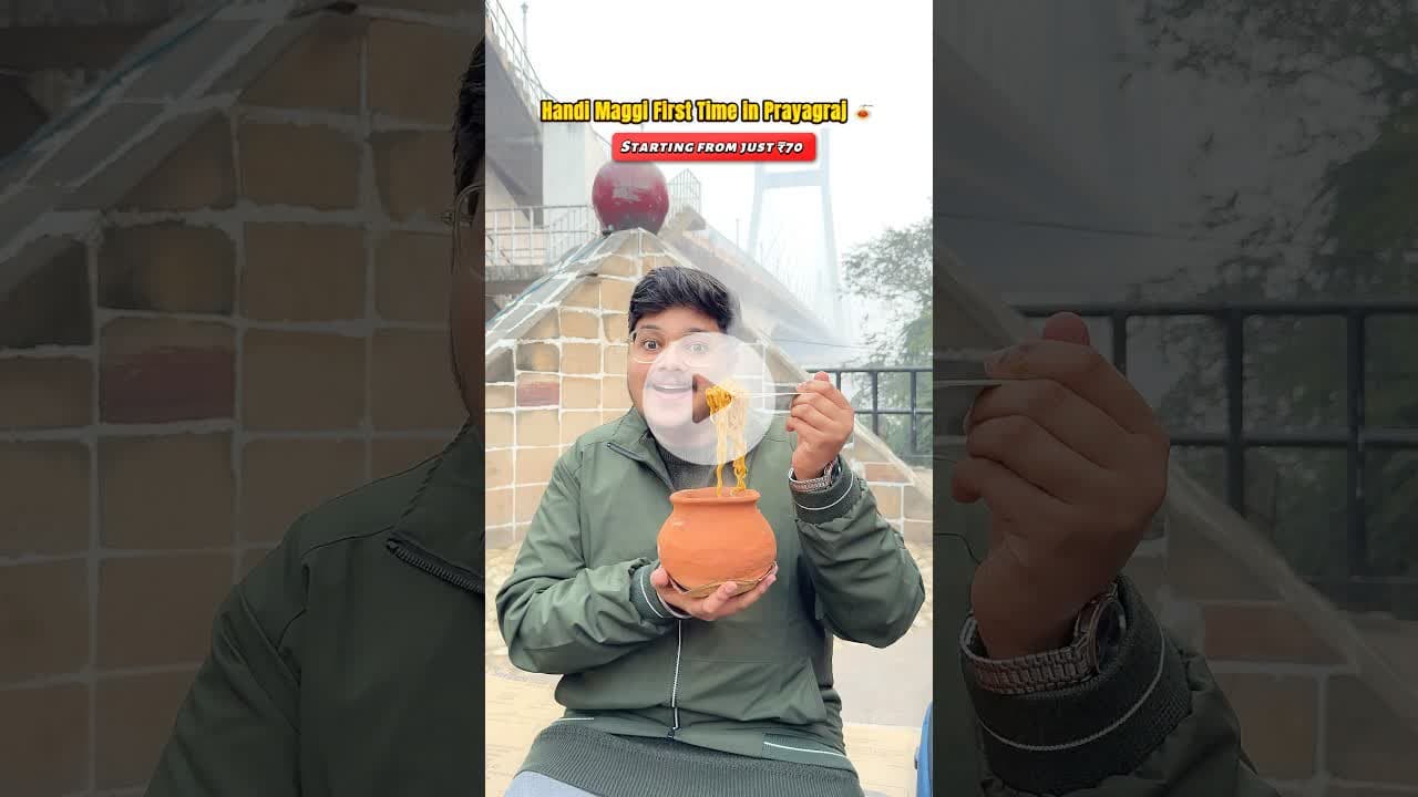 First time in Prayagraj🤩Handi Maggi 🍜 #ytshorts #prayagraj #prayagrajfood