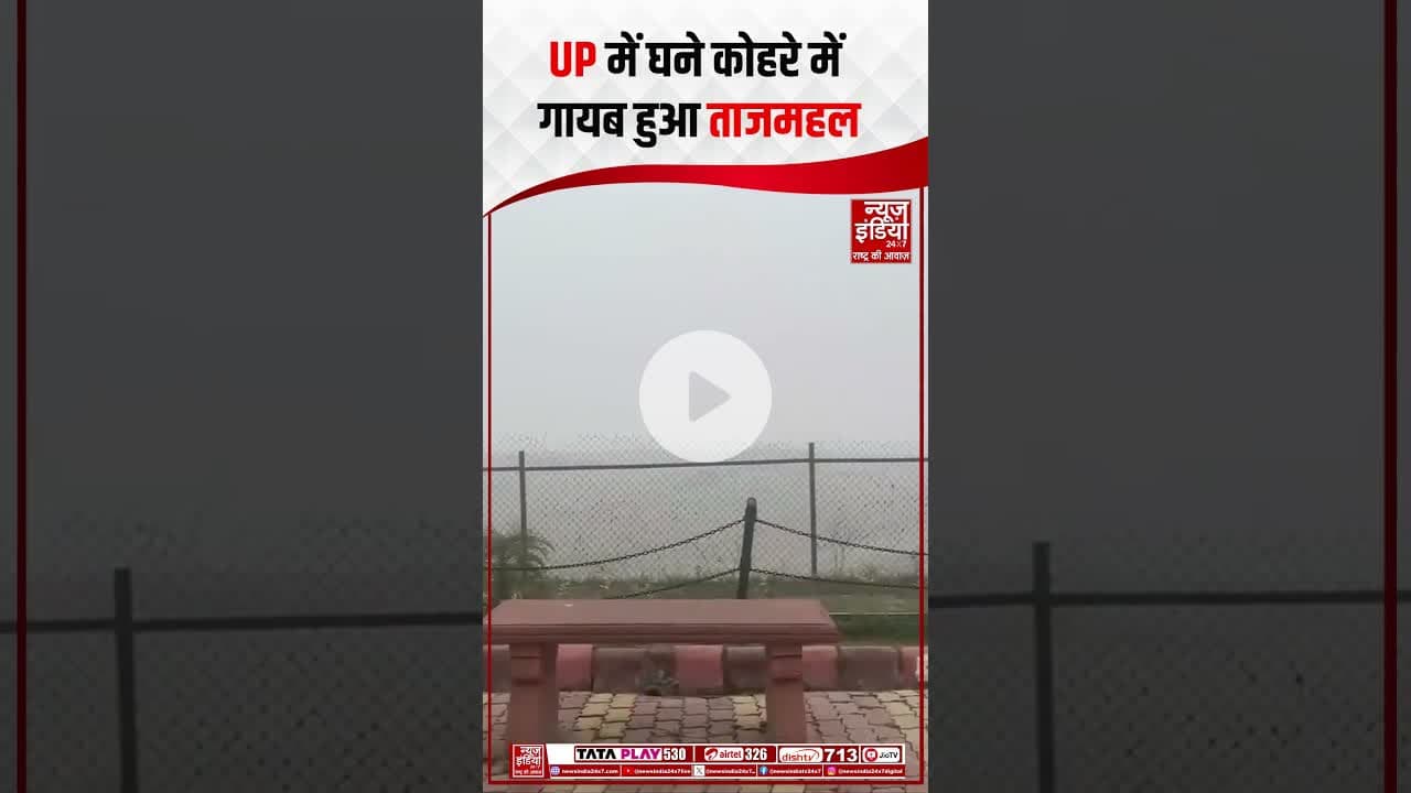 घने कोहरे में गायब हुआ Taj Mahal, वाह ताज की जगह पर्यटक बोलने लगे कहां है ताज | #densefog #shorts