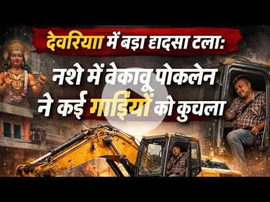 #देवरिया में बड़ा हादसा नशे में बेकाबू #पोकलेन ने कई गाड़ियों को कुचला#Deorianews #DeoriaPolice
