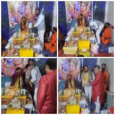 #श्री_सुनील_सिंह_गौतम_जी के पूजनीय पिताजी के वार्षिक श्राद्ध के अवसर पर आयोजित श्रीमद् भगवत् कथा में शामिल होकर कथा व्यास आचार्य #डॉ_यशवंत_शर्मा_जी से आशीर्वाद प्राप्त किया एवं उन्हें #यथार्थ_गीता भेंट की तथा भगवत् लीलाओं का रसास्वादन किया।