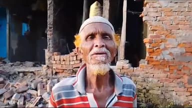 सम्भ्ल हयात नगर थाना क्षेत्र के सरायतरीन बारिश में मकान की नींव धंसने से मकान हुआ क्षतिग्रस्त #sambhal_news