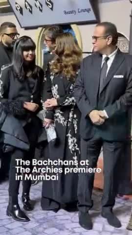 The Bachchans at #TheArchies premiere in Mumbai last night; netizens call it 'hum saath-saath hain vibe' 

#AishwaryaRai