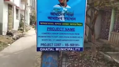 ঘাটাল: ১০ দিনের মধ্যেই ফাটল নতুন ঢালাই রাস্তায়, ঘাটাল পুরসভার ১৬ নম্বর ওয়ার্ডে কাজের গুণমান নিয়ে প্রশ্ন