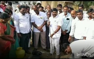 అచ్చంపేట: పల్కపల్లిలో మహిళా సమైక్య భవన నిర్మాణానికి భూమి పూజ చేసిన అచ్చంపేట ఎమ్మెల్యే వంశీకృష్ణ
