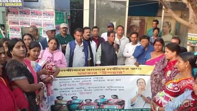 ওন্দা: লক্ষ্মীর ভান্ডারের অর্থ ৫০০ টাকা বাড়ানোর জন্য ওন্দা ১ নং অঞল তৃণমূলের ধন্যবাদ মিছিল ওন্দায় বাজারে
