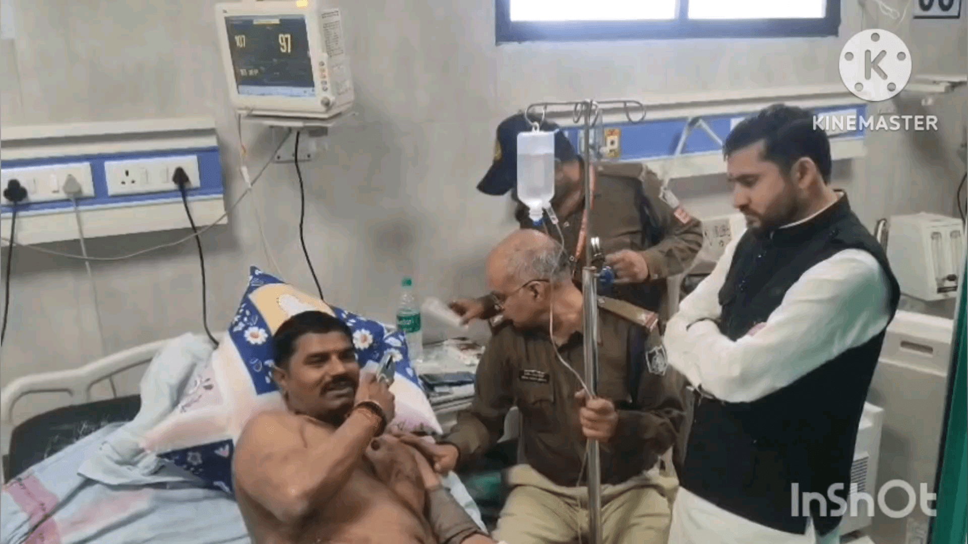 मैहर: पुतला दहन में झुलसे यातायात प्रभारी से सांसद गणेश व भाजपा प्रदेश अध्यक्ष हेमंत खंडेलवाल ने की बात