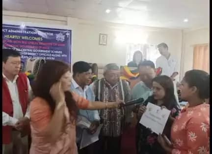 Union MoS Dr. Subhas Sarkar interaction session with beneficiaries of various Central Govt. Schemes in Gangtok today