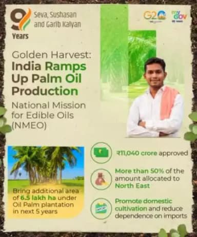 The National Edible Oil Mission (#NEOM) is an initiative aimed at promoting domestic #production of edible oils, reducing the dependence on imports, and providing support to #farmers in the edible oil sector.