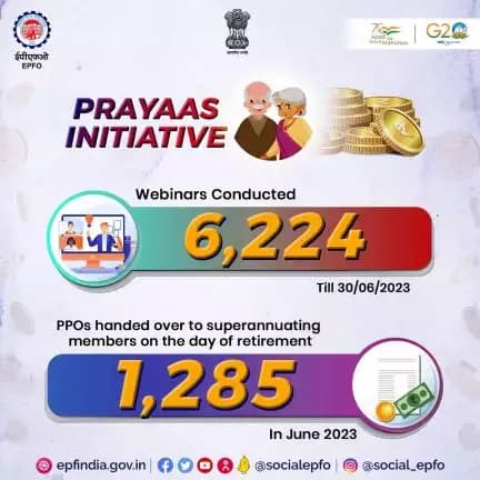 PPOs to EPS’95 members on the date of retirement under <nis:link nis:type=tag nis:id=Prayaas nis:value=Prayaas nis:enabled=true nis:link/> initiative

<nis:link nis:type=tag nis:id=EPFO nis:value=EPFO nis:enabled=true nis:link/> <nis:link nis:type=tag nis:id=SocialSecurity nis:value=SocialSecurity nis:enabled=true nis:link/> <nis:link nis:type=tag nis:id=AmritMahotsav nis:value=AmritMahotsav nis:enabled=true nis:link/> <nis:link nis:type=tag nis:id=epf nis:value=epf nis:enabled=true nis:link/>