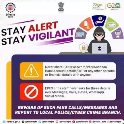 <nis:link nis:type=tag nis:id=Beware nis:value=Beware nis:enabled=true nis:link/> of fake calls/messages. <nis:link nis:type=tag nis:id=EPFO nis:value=EPFO nis:enabled=true nis:link/> never asks its members to share their personal details over phone