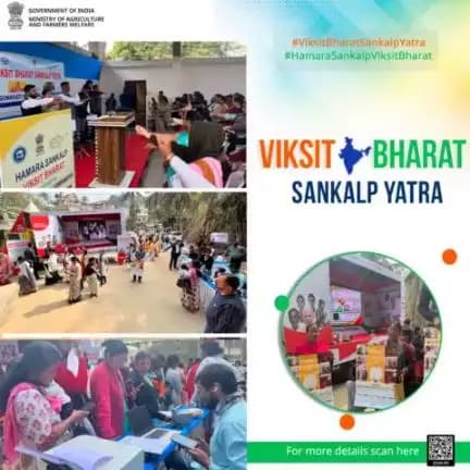 #ViksitBharatSankalpYatra aiming to spread awareness about the govt. flagship schemes & encouraging the left out eligible beneficiary to avail the benefits of the scheme. Yatra reached Kharghuli, Guwahati.