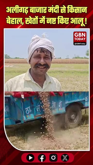अलीगढ़: बाजार मंदी से किसान बेहाल, खेतों में नष्ट किए आलू
#Aligarh #FarmersCrisis #PotatoPrice #AgricultureNews #Farmers