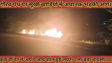 #गौरव_पथ_पर_सूखी_झाड़ियों_में_अचानक_भड़की_आग_कुछ
#ही_देर_में_अपने_आप_शांत_हुई_लपटें_टला_बड़ा_हादसा
#gorav #path #par #sukhi #jhadiyo #me #achanak #bhadaki #aag #kuch #hi #der #me #apne #aap #shant #hui #lapate #tala #bada #badsa #news #didwanajila