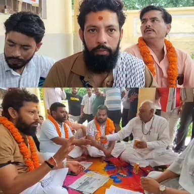 सोरों तीन दिनों से चल रहा सभासदों का धरना भूख हड़ताल खत्म विभिन्न मांगों पर बनी सहमति एसडीएम एवं नगर पालिका अध्यक्ष ने जूस पिलाकर धरना कराया समाप्त #DMkasganj #soron