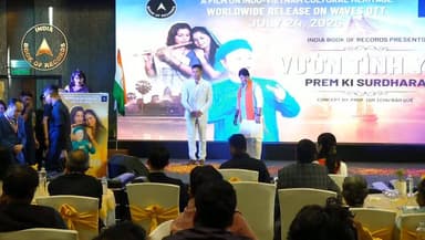 Prof. Dr. Chu Bảo Quế, Vietnamese folk artist and lead actor of the film, along with Dr. Nguyen Hoang Anh (Julia), General Secretary of the World Records Union (WorldKings) and Permanent Vice-Chairwoman of the Vietnam Records Organization (VietKings), addressed the audience at the grand launch of India Book of Records Production Film Vườn Tình Yêu – Prem Ki Surdhara on WAVES OTT.
#IndiaBookOfRecords #PremKiSurdhara #WAVESOTT #WorldKings #IndiaVietnamFriendship #IBR