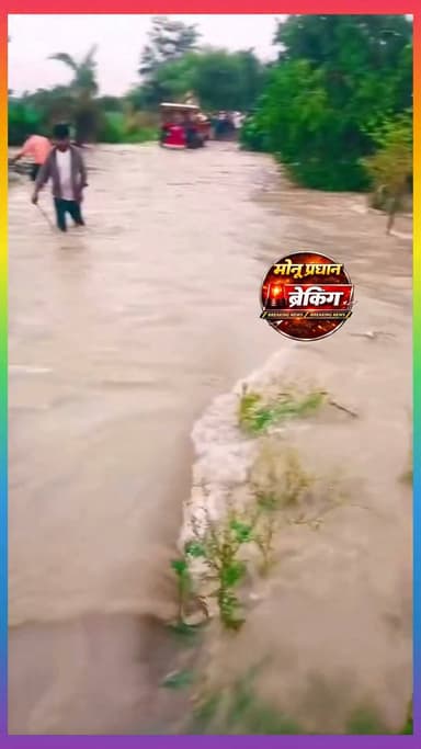 शिवपुरी-कोलारस क्षेत्र में आज हुई तेज बारिश के चलते नदी नाले उफान पर है।कोलारस से मोहरा जाने बाले मार्ग पर बने रपटा के ऊपर से पानी वह रहा है।