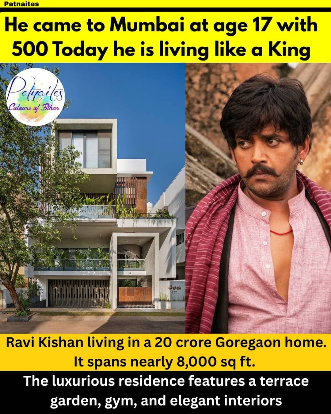 From ₹500 in His Pocket to an 8,000 Sq. Ft. Mumbai Mansion: The Ultimate Bihari Main Character Energy
Before he was the undisputed king of Bhojpuri cinema, a Bollywood staple, and a Lok Sabha MP, Ravi Kishan was just another ambitious Bihari guy stepping off a train into the overwhelming chaos of Mumbai. No industry godfather, no safety net—just ₹500 in his pocket and a dream that looked way too big for a guy starting from scratch.
His early days were pure grit. He survived on tight budgets, took on tiny roles, and brushed off endless rejections with the unshakeable resilience of the Hindi heartland. Instead of blending into the background, this Bihari boy brought an infectious, larger-than-life energy that forced the industry to take notice.
He didn’t just break into the scene; he conquered it—dominating Bhojpuri entertainment, landing iconic Hindi film roles, and winning over reality TV audiences across the country.
Today, viral tours of his sprawling ~8,000 sq. ft. Goregaon home aren’t just about luxury; they’re the physical proof of an incredible glow-up. For every small-town guy in Bihar looking at a big dream, Ravi Kishan proved that where you start doesn’t limit how far you can go.
.
.
.
.
.
.
.
<nis:link nis:type=tag nis:id=bihar nis:value=bihar nis:enabled=true nis:link/> <nis:link nis:type=tag nis:id=patna nis:value=patna nis:enabled=true nis:link/> <nis:link nis:type=tag nis:id=india nis:value=india nis:enabled=true nis:link/> <nis:link nis:type=tag nis:id=patnaites nis:value=patnaites nis:enabled=true nis:link/> <nis:link nis:type=tag nis:id=ravikishan nis:value=ravikishan nis:enabled=true nis:link/>