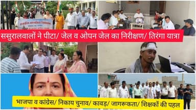 ससुरालवालों ने पीटा/ जेल व ओपन जेल का निरीक्षण/ तिरंगा यात्रा/ भाजपा व कांग्रेस/ निकाय चुनाव/ कावड़/ जागरूकता/ शिक्षकों की पहल