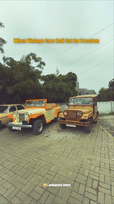 A timeless celebration of freedom! Vintage cars rolled through the streets of Amdavad, carrying classic charm and patriotic pride.
(Freedom, Luxury Cars, Vintage Cars, Classic Cars, Car Lovers)
#VintageCars #Amdavad #IndependenceDay #ClassicCars #PrideOfIndia