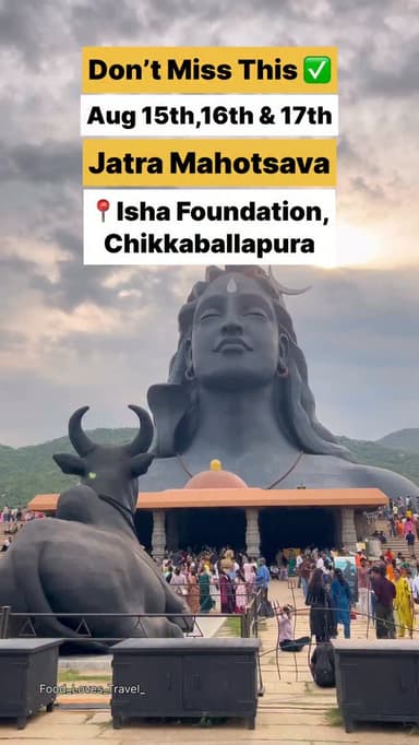 📍Isha Foundation, Chikkaballapura
Aug 15th to 17th
#ishafoundation #ishafoundationchikkaballapura #chikkaballapur #chikkaballapura #nandihills