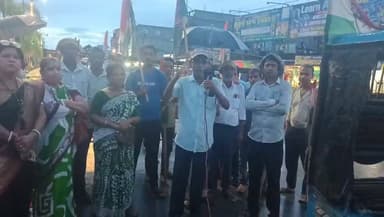 নেতাজির প্রতি অসম্মানজনক মন্তব্যের প্রতিবাদে কুমারঘাটে কংগ্রেসের প্রতিবাদ মিছিল