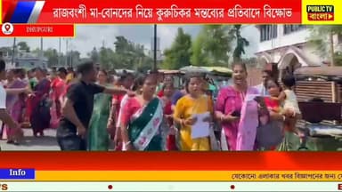 রাজবংশী সমাজের মা-বোনদের নিয়ে কুরুচিকর মন্তব্যের প্রতিবাদে রবিবার ধূপগুড়ি থানায় কয়েকশো রাজবংশী মহিলা বিক্ষোভ দেখান এবং ডেপুটেশন দেন।