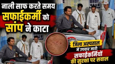 #मंदसौर में सफाई करते समय सफाई कर्मी को काटा जहरीले सांप ने जिला अस्पताल में भर्ती