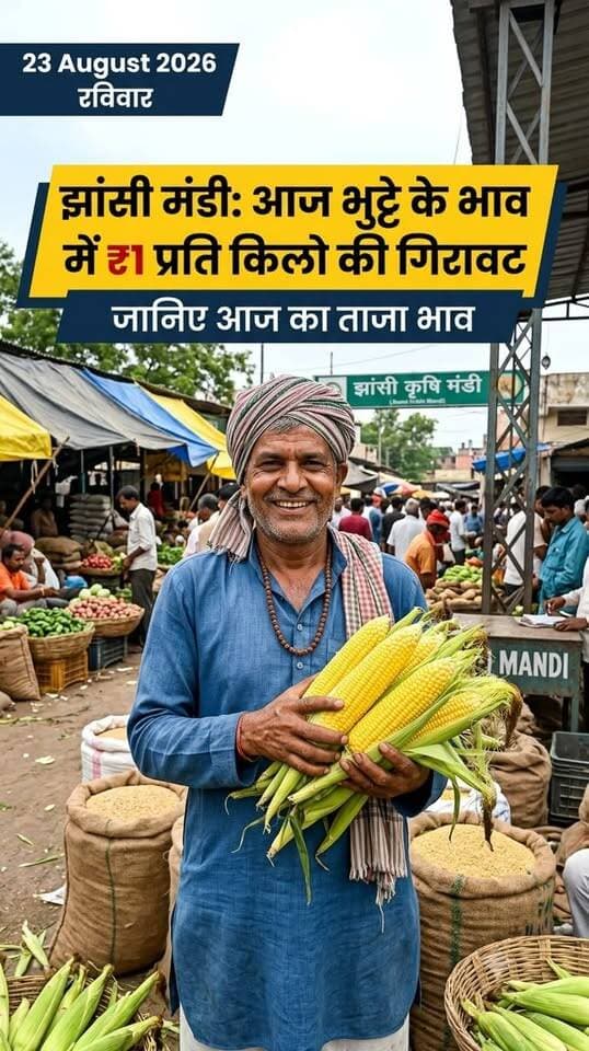 झांसी मंडी भाव अपडेट: आज अमेरिकन भुट्टे में ₹1 की गिरावट! 🌽📉 #americanbhutta🌽 #jhansi #bhutta🌽 #trendingreels #mandibhav