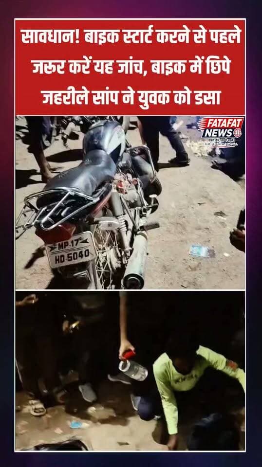मध्य प्रदेश के रीवा जिले के गुढ़ कस्बे से एक रोंगटे खड़े कर देने वाला मामला सामने आया है। यहां रहने वाले ओम प्रकाश गुप्ता जैसे ही अपनी बाइक स्टार्ट करने पहुंचे, बाइक के अंदर पहले से छिपकर बैठे एक विषैले सांप ने अचानक उन पर हमला कर दिया और डस लिया। इस अप्रत्याशित घटना के बाद इलाके में हड़कंप मच गया।
घटना के तुरंत बाद परिजनों और स्थानीय लोगों ने तत्परता दिखाते हुए गंभीर रूप से घायल ओम प्रकाश को निजी वाहन से रीवा के संजय गांधी अस्पताल पहुंचाया, जहां उनका उपचार जारी है। एडिशनल एसपी संदीप मिश्रा ने घटना की पुष्टि करते हुए बताया कि पुलिस मामले की जानकारी जुटा रही है।
#Rewa #RewaNews #MadhyaPradesh #SnakeBite #SnakeRescue #Alert #SafetyFirst #BreakingNews #SanjayGandhiHospital #ViralNews #FatafatNews