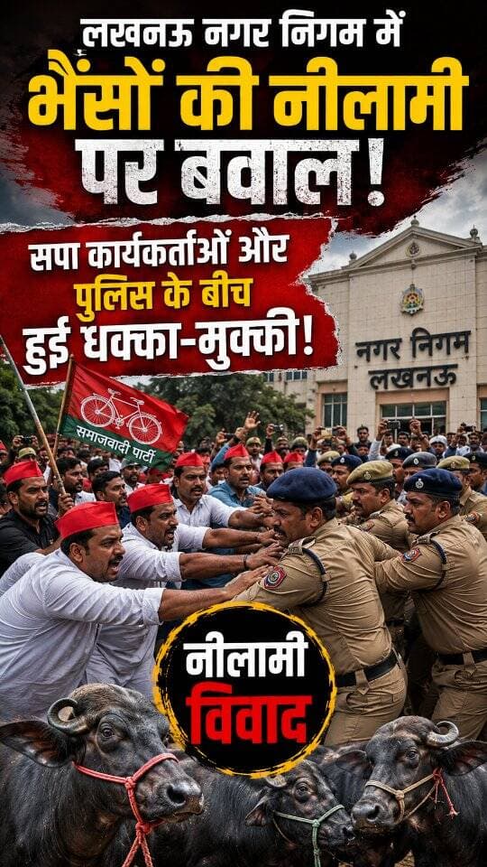 News Update - लखनऊ के लालबाग स्थित नगर निगम कार्यालय में पकड़ी गई भैंसों की नीलामी को लेकर भारी हंगामा हुआ। भैंस मालिकों ने आरोप लगाया कि उनकी भैंसों को नीलाम किया जा रहा है। सपा कार्यकर्ताओं ने भैंसों की वापसी की मांग को लेकर नारेबाजी की, जिसके चलते पुलिस और प्रदर्शनकारियों के बीच धक्का-मुक्की हो गई।
#Lucknow
#UttarPradesh
#Protest
#NagarNigam
#UPNews
DISCLAIMER
This video is intended for news and informational purposes only. It does not promote, support, or encourage any form of violence, hatred, or illegal activity. The content is presented solely to inform the public. Viewer discretion is advised.