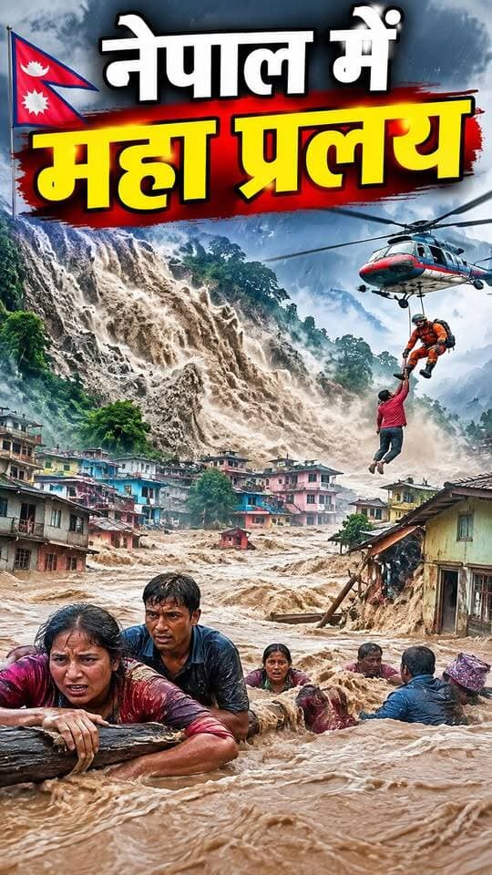 नेपाल प्रलय से जान बचाकर पहाड़ों पर भागते नागरिक #nepalnews #nepalinews #salamindia18 #todaynews #BreakingNews #todaynews #letestnepalnews