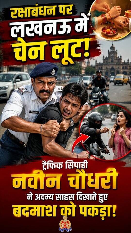 News Update - लखनऊ में रक्षाबंधन के दिन एक महिला से चेन लूटकर भाग रहे बदमाश को ट्रैफिक सिपाही नवीन चौधरी ने बहादुरी से पकड़ लिया। आरोपी ने बचने के लिए सिपाही पर हमला किया, लेकिन घायल होने के बावजूद उन्होंने अपनी ड्यूटी निभाते हुए उसे नहीं छोड़ा। बाद में पुलिस ने आरोपी को गिरफ्तार कर लिया।
#LucknowPolice
#BraveCop
#RakshaBandhan
#TrafficPolice
#UPPolice
DISCLAIMER
This video is intended for news and informational purposes only. It does not promote, support, or encourage any form of violence, hatred, or illegal activity. The content is presented solely to inform the public. Viewer discretion is advised.