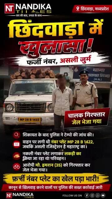 छिंदवाड़ा में फर्जी नंबर प्लेट का खेल! लकड़ी से भरा टेम्पो जब्त, चालक गिरफ्तार 🚨 #shorts #chhindwara