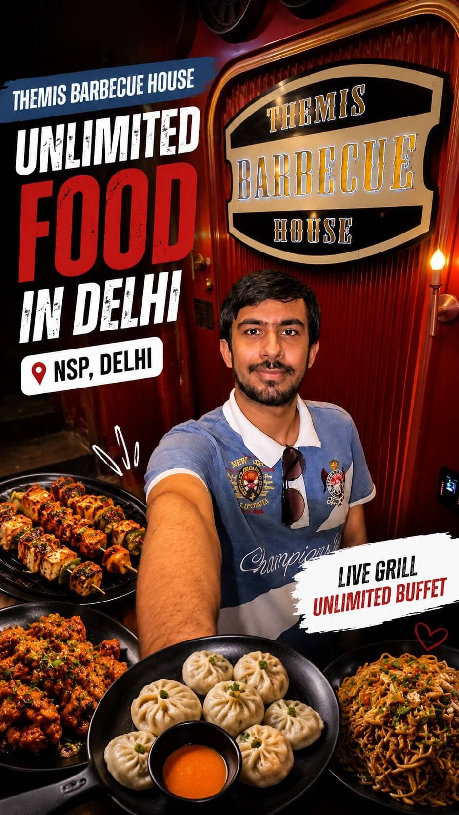 Unlimited food In Delhi 😱❤️🤌
.
@themisbarbecuehousensp 📍
.
Nsp Delhi📍
.
.
Follow Us @varunfoody ❤️ 🤤⚠️
.
Follow Us @varunfoody 🔥
.
Comment & Share 📍❤️❤️
.
Nsp , north delhi , buffet lover , delhi , west delhi, restaurant, themis barbecue, chicken , cp , buffet places , viral buffet in delhi , Pitampura , rohini ,
.
Hashtag:-
#pitampura #nsp #unlimitedfood #streetfood #northdelhi
.
Keywords -
Themis Barbecue House, Themis Barbecue NSP, Unlimited Food in Delhi, Unlimited Buffet Delhi, Best Buffet in Delhi, Best Food in NSP, NSP Restaurants, Delhi Food Vlog, Delhi Food Blogger, Unlimited Buffet Near Me, Barbecue Buffet Delhi, Live Grill Buffet, Best Unlimited Food, Affordable Buffet Delhi, Delhi Buffet Places, Family Dining Delhi, North Delhi Restaurants, Unlimited Starters Delhi, Delhi Food Reels, Best Restaurants in Delhi