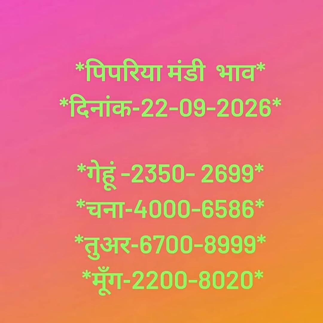 22/09/2026 pipariya mandi bhav