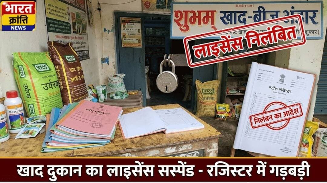डीघ में खाद-बीज की दुकानों पर छापा, एक का लाइसेंस निलंबित; दो को नोटिस
कृषि विभाग की जांच में अनियमितता मिलने पर कार्रवाई। चार दुकानों की जांच में खाद-कीटनाशक के पांच सैंपल लिए गए। किसानों से अधिक कीमत वसूलने पर कार्रवाई की चेतावनी।
<nis:link nis:type=tag nis:id=bhadohi nis:value=Bhadohi nis:enabled=true nis:link/> <nis:link nis:type=tag nis:id=digh nis:value=Digh nis:enabled=true nis:link/> <nis:link nis:type=tag nis:id=khadbeej nis:value=KhadBeej nis:enabled=true nis:link/> <nis:link nis:type=tag nis:id=agriculture nis:value=Agriculture nis:enabled=true nis:link/> <nis:link nis:type=tag nis:id=bharatkrantinews nis:value=BharatKrantiNews nis:enabled=true nis:link/>