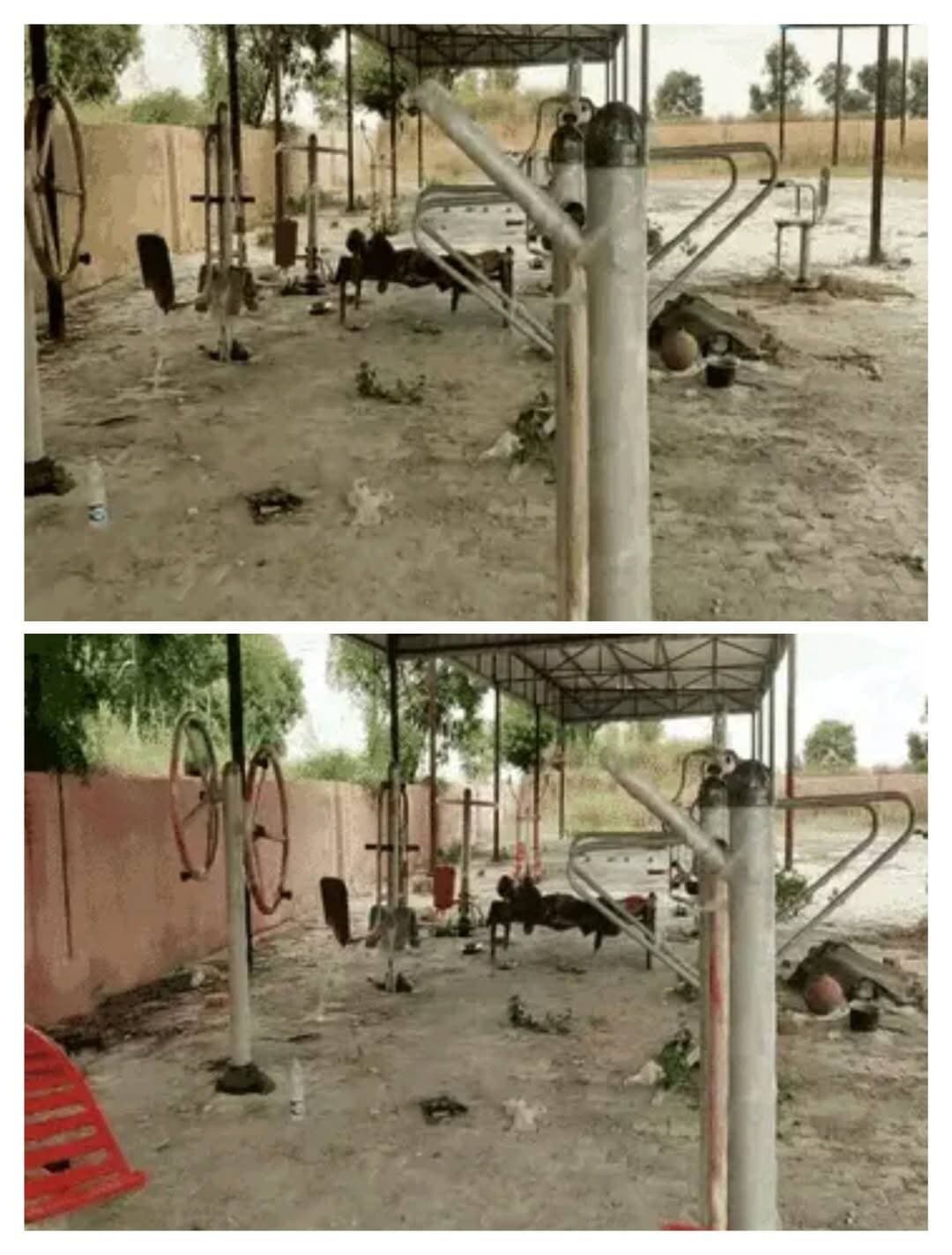 रेवाड़ी में एक श्मशान में ओपन जिम,:अंतिम संस्कार के समय बैठने की जगह भी छिनी, 8 लाख रूपये से लगाई गई थी जिम
गांव भाड़ावास में ग्रामीणों को स्वस्थ रखने के लिए बनाई गई ओपन जिम अब सवालों के घेरे में है। पंचायत ने जिस जगह पर यह जिम बनवाई है, वह गांव की श्मशान भूमि है। इतना ही नहीं, जिम के उपकरण उसी टीनशेड के नीचे लगाए गए हैं, जहां अंतिम संस्कार में शामिल होने वाले लोगों के बैठने की व्यवस्था थी। ऐसे में अंतिम संस्कार के दौरान यहां आने वाले लोगों को बैठने के लिए भी परेशानी का सामना करना पड़ रहा है।
शाहजहांपुर रोड के किनारे गांव की करीब आधा एकड़ श्मशान भूमि है। यहां वर्षों से अंतिम संस्कार होते आ रहे हैं। परिसर में तीन टीनशेड हैं। इनमें से दो शेड अंतिम संस्कार के लिए और एक शेड लोगों के बैठने के लिए बनाया गया था। करीब चार माह पहले पंचायत ने इसी परिसर में ओपन जिम बनाने का काम शुरू कर दिया। जिम उपकरण लगाने के साथ परिसर में टाइल भी बिछाई गई। इस पूरे काम पर करीब 8 लाख रुपए खर्च होने की बात सामने आई है।
श्मशान घाट में फैली गंदगी, सफाई व्यवस्था भी सवालों में
ओपन जिम के साथ श्मशान भूमि की सफाई व्यवस्था भी सवालों के घेरे में है। परिसर में जगह-जगह गंदगी और कचरा दिखाई देता है। ऐसे में अंतिम संस्कार के लिए आने वाले लोगों को असुविधा का सामना करना पड़ता है। ग्रामीणों का कहना है कि पंचायत को जिम पर खर्च करने के साथ श्मशान घाट की नियमित साफ-सफाई और व्यवस्था पर भी ध्यान देना चाहिए।