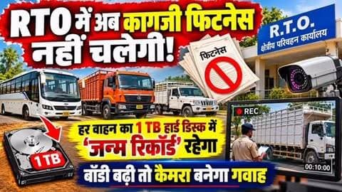 🚨 RTO में अब कागजी फिटनेस नहीं चलेगी!
राजस्थान परिवहन विभाग ने चेसिस-बिल्ट वाहनों के रजिस्ट्रेशन की प्रक्रिया में बड़ा बदलाव किया है।
📹 अब हर वाहन की कम से कम 10 मिनट की वीडियो रिकॉर्डिंग होगी।
🚌 बस, 🚛 ट्रक, 🛻 पिकअप समेत वाहनों के—
• चारों तरफ का व्यू
• चेसिस और इंजन नंबर
• बॉडी निर्माण
• सुरक्षा उपकरण
सब कैमरे में रिकॉर्ड किए जाएंगे।
💾 हर RTO-DTO कार्यालय में 1 TB हार्ड डिस्क में रिकॉर्ड सुरक्षित रहेगा।
🚨 बाद में वाहन की बॉडी बढ़ाई या बदलाव किया गया तो रजिस्ट्रेशन के समय की रिकॉर्डिंग से मिलान किया जा सकेगा।
📌 बॉडी बढ़ी तो कैमरा बनेगा गवाह!
#RajasthanNews #RTO #RajasthanRTO #VehicleFitness #VehicleRegistration RTOUpdate TransportDepartment RajasthanTransport Truck Bus VehicleRules BreakingNews RajasthanFocus NewsUpdate ViralNews