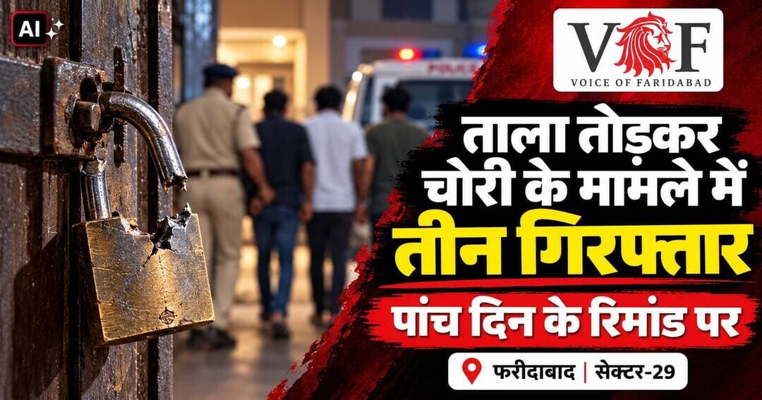 घर का ताला तोड़कर चोरी के मामले में तीन गिरफ्तार, पांच दिन के रिमांड पर...
सेक्टर-29 में एक मकान का ताला तोड़कर नकदी और आभूषण चोरी करने के मामले में क्राइम ब्रांच सेक्टर-85 ने तीन आरोपियों को गिरफ्तार किया है। आरोपियों की पहचान दिल्ली के उत्तम नगर निवासी शिवम, राहुल और सोनू के रूप में हुई है। तीनों पुलिस टीम पर फायरिंग के एक अन्य मामले में नीमका जेल में बंद थे। पुलिस ने उन्हें प्रोडक्शन वारंट पर लेकर इस मामले में गिरफ्तार किया और अदालत से पांच दिन का रिमांड हासिल किया।
पुलिस प्रवक्ता के अनुसार, सेक्टर-29 निवासी महिला ने शिकायत दी थी कि 12 सितंबर की शाम वह अपने पति के साथ किसी काम से दिल्ली गई थीं। वापस लौटने पर मकान का ताला टूटा मिला और घर के अंदर सामान बिखरा पड़ा था। अलमारी में रखी नकदी और आभूषण गायब थे। शिकायत के आधार पर थाना सेक्टर-31 में चोरी का मामला दर्ज किया गया था।
पुलिस की प्रारंभिक जांच के मुताबिक, तीनों आरोपी आपस में दोस्त हैं। आरोप है कि उन्होंने 12 और 13 सितंबर की दरमियानी रात रॉड से मकान का ताला तोड़ा और अलमारी से नकदी व आभूषण चोरी कर फरार हो गए।
पुलिस के अनुसार, सोनू के खिलाफ दिल्ली और फरीदाबाद में चोरी के 27 मामले दर्ज हैं। वहीं, शिवम और राहुल के खिलाफ दिल्ली में चोरी के 12-12 मामले दर्ज हैं।
रिमांड के दौरान पुलिस आरोपियों से चोरी की नकदी व आभूषण की बरामदगी, वारदात में इस्तेमाल सामान और अन्य चोरी की घटनाओं में उनकी संभावित संलिप्तता के बारे में पूछताछ कर रही है।